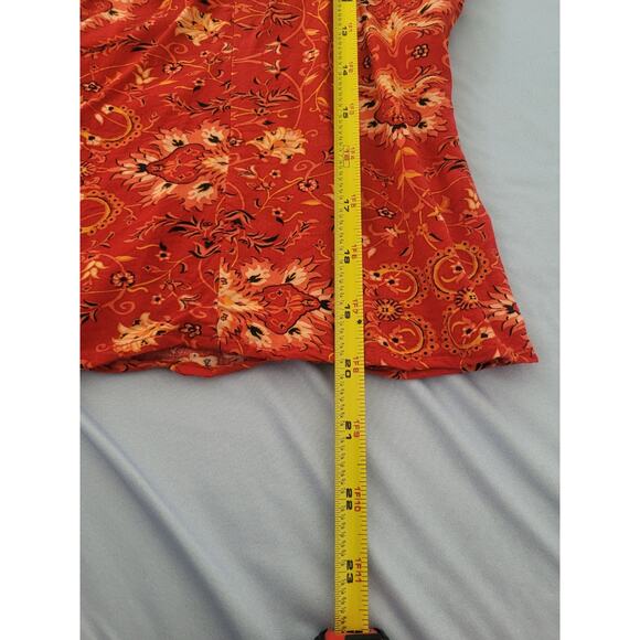 IDYLLWIND Paisley Print Button Up Cropped Tank Top Size L Red Western Boho Y2k - Picture 7 of 8